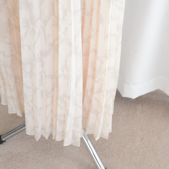 Banana Republic Pleated Floral Cream Maxi Skirt Sz 0 - Picture 6 of 9